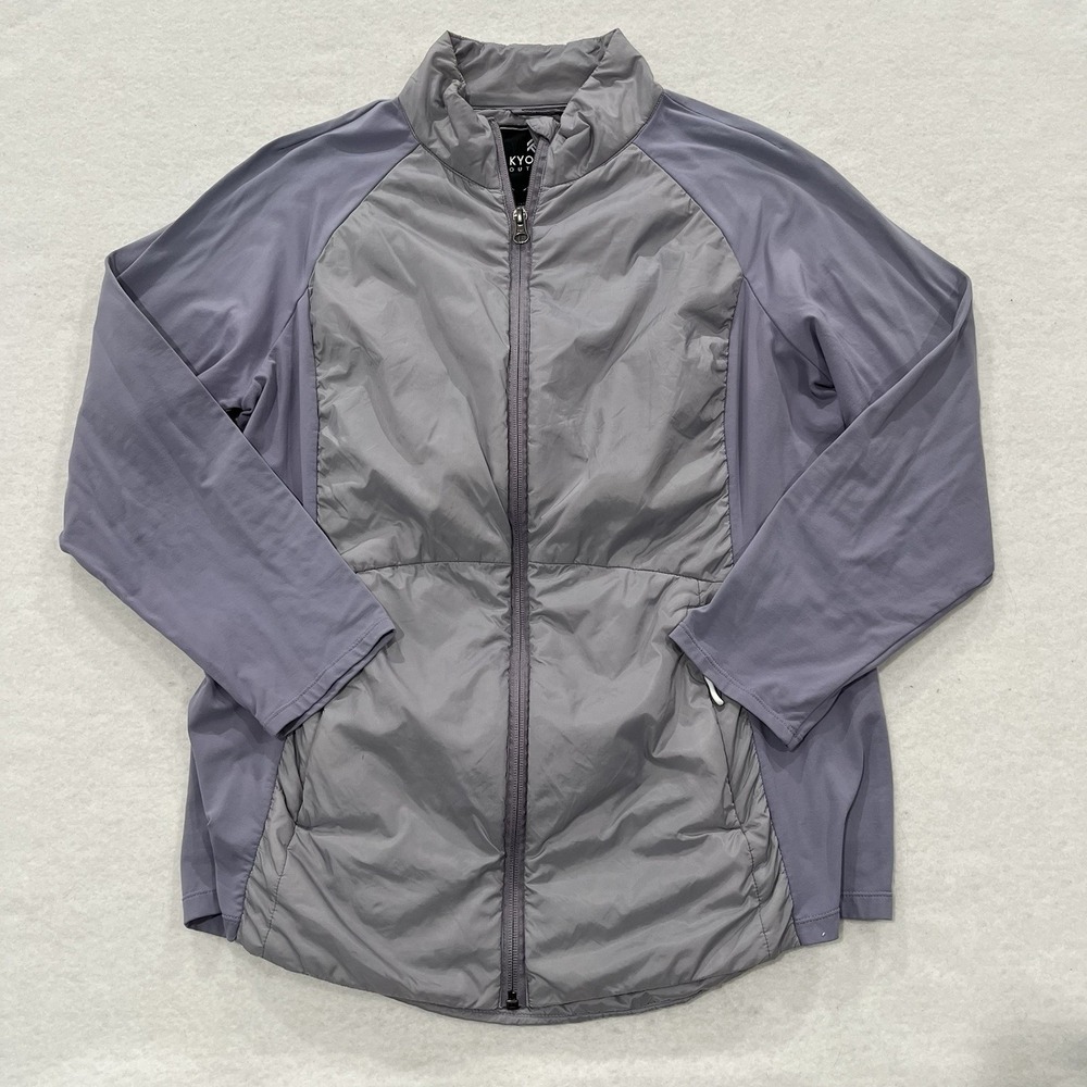 Kyodan Outdoor Womens Hybrid Puffer Jacket Full Zip Purple Lilac Size Large
